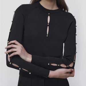 Jonathan Simkhai Ryann Beaded Keyhole Sweater